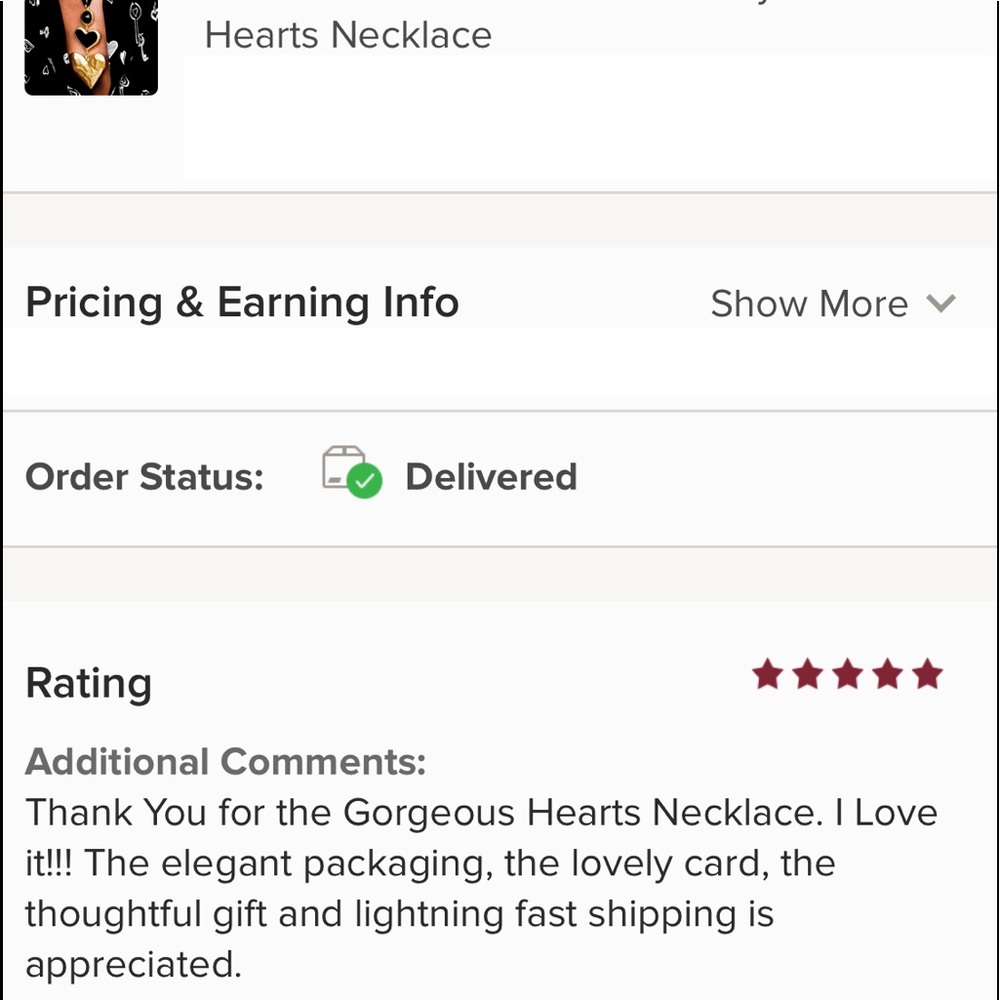 NEW Gold Rim Black Enamel Layered Hearts Necklace - Picture 4 of 12